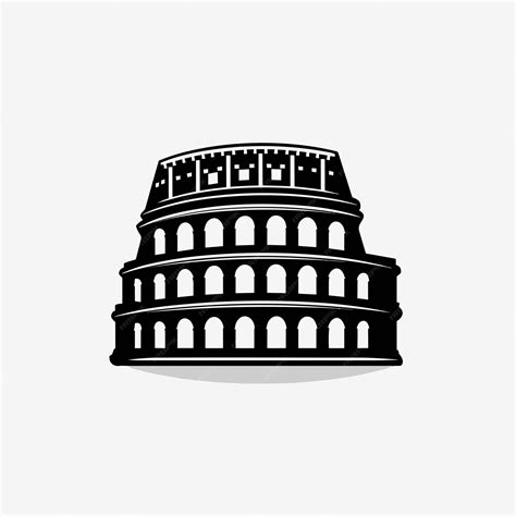 Premium Vector | Flat vector of the colosseum in black and white ...