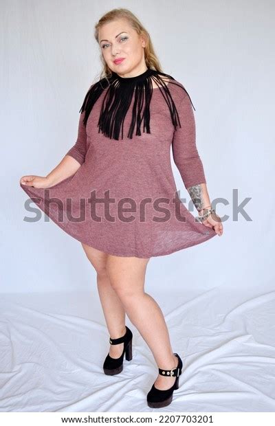 Curvy Blonde Model Fashion Shoot Isolated Stock Photo Shutterstock