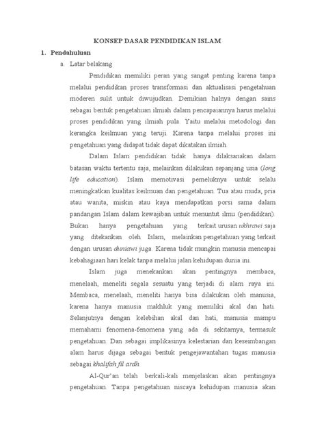 Konsep Dasar Pendidikan Islam Pdf