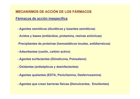 Farmacodinamia 0607 Sjjdjdkdkdhskjdjd MECANISMOS DE ACCIN DE LOS F