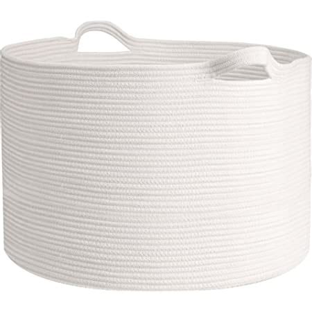 Amazon MEGASKET White Rope Storage Baskets 22 X 22 X 14 Extra