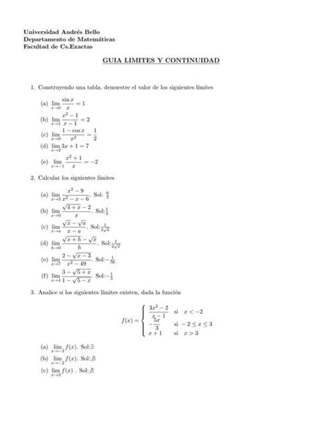 Guía Limites y Continuidad Eduardo Piña uDocz