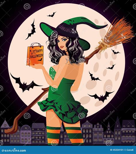 Halloween Sale Sexual Urban Witch Stock Vector Image 45334101