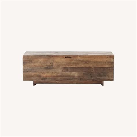 West Elm Wood Storage Bench Aptdeco