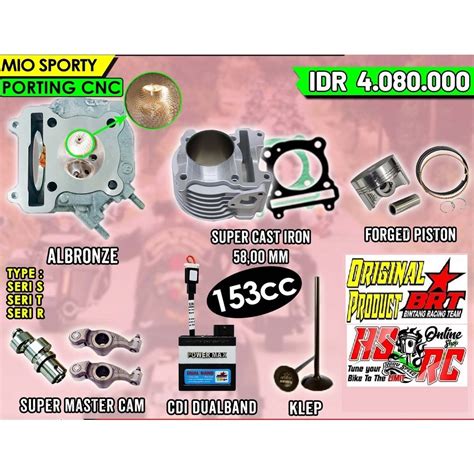 Jual PAKET BLOK RACING BRT Yamaha MIO Sporty Soul Nouvo Harian Bore Up