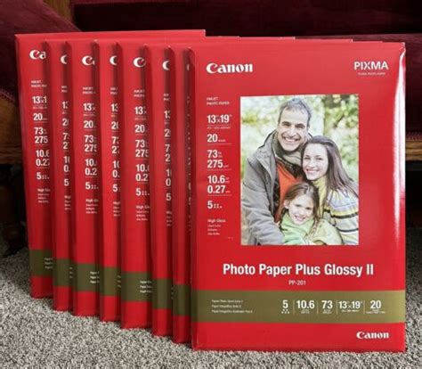 Canon Photo Paper Plus Glossy II Pixma PP-201 13x19 High Gloss 20 ...