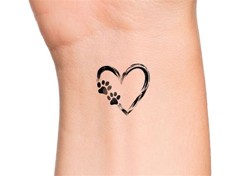 Heart Paw Prints / Dog Tattoo / Cat Tattoo - Etsy