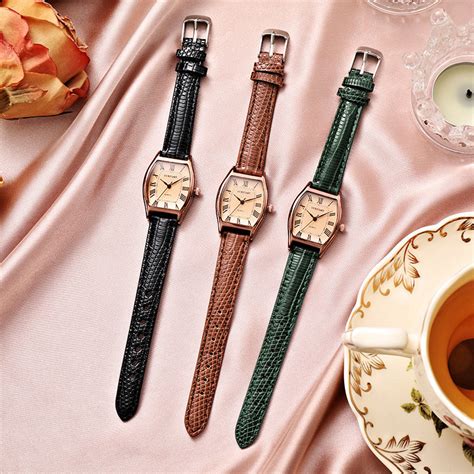 Relógio Vintage Feminino Couro - Relógio Feminino Vintage Elegante-Pulseira De Couro E Formato De Barril ...