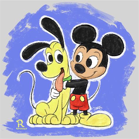 Mickey And Pluto By James Ramos Ramos Art Art Drawing Sketch Fun Retro Loose Mickey