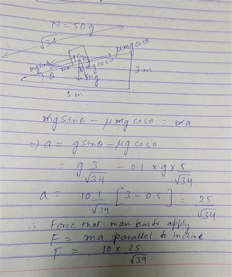 A Block Of Mass Kg Slides Down On An Incline M Along And M High