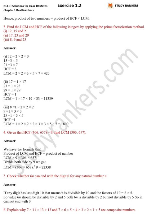 Ncert Solutions For Class Maths Chapter Real Numbers Exercise