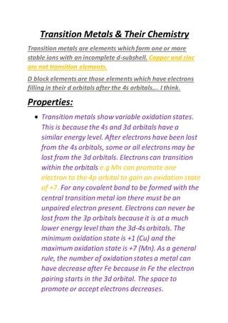 Transition metals | PDF