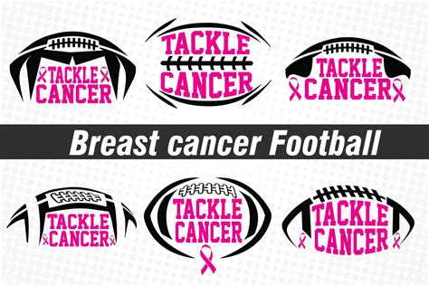 Breast Cancer Svg Tackle Cancer Football Graphic By Jennadesignsstore