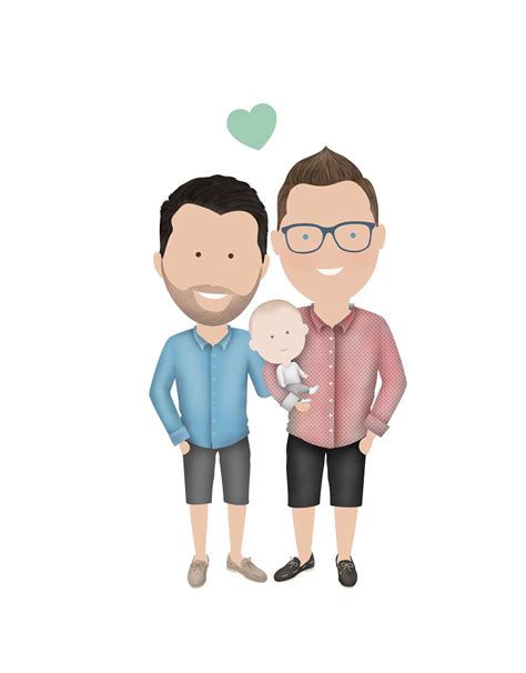 Gift For Gay Dads Gay Father S Day Gift Custom Portrait Etsy
