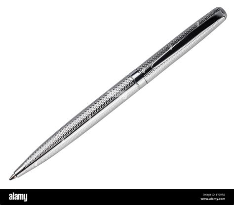 Silver Pen Isolated On White Background Stock Photo Alamy