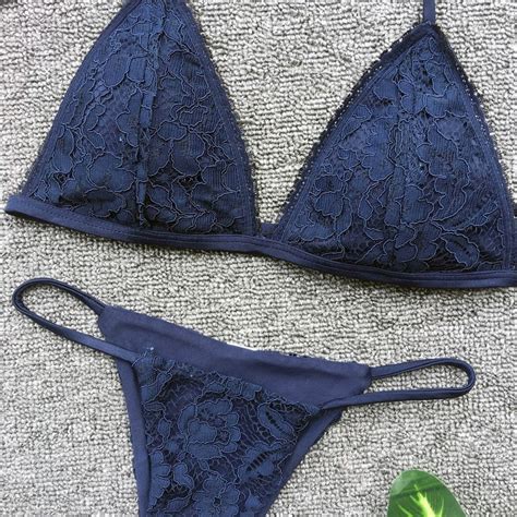 New Sexy Solid Color Split Lace Bikini Wholesale Nihaojewelry NHZO
