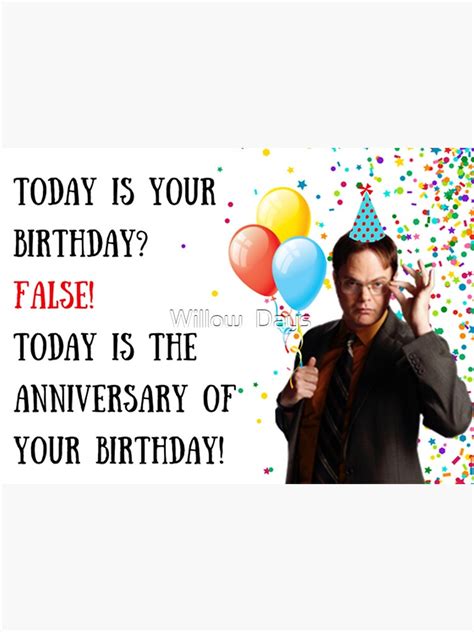 Today Is Your Birthday False Dwight Schrute Birthday Card The Us