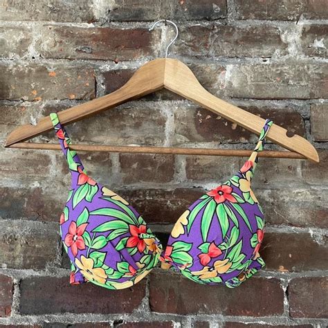 Swim S Vintage Neon Bikini Top Poshmark