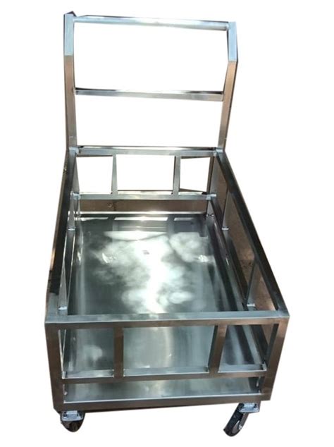 Silver Stainless Steel Kitchen Trolley Size Dimension X Inch Load