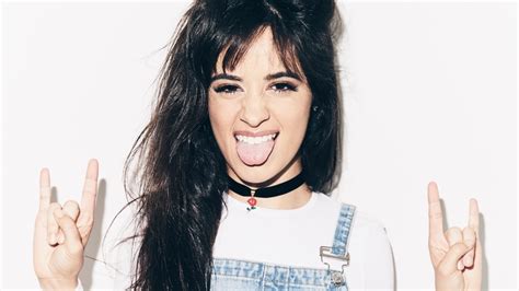 Latina Choker Singer Black Hair Brown Eyes Camila Cabello Tongue Woman HD Wallpaper
