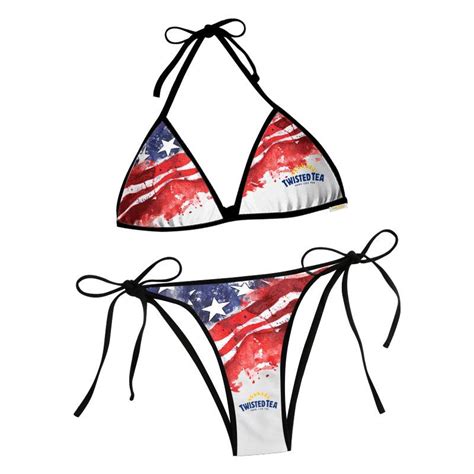 Twisted Tea Blur American Flag Triangle Beach Bikini HG Designfullprint