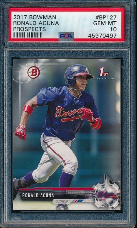 PSA 10 RONALD ACUNA JR 1st 2017 Bowman Paper Braves Rookie Card RC GEM