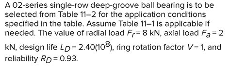 SOLVED Find The C10 Value For This Application A 02 Series Single Row