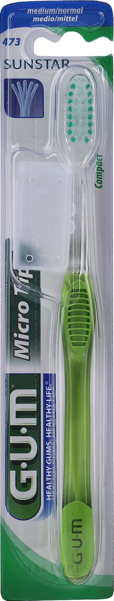 G U M Medium Compact Toothbrush Micro Tip Cepillo Dental De Dureza