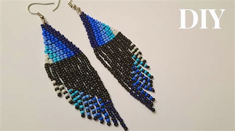 How To Make Seed Bead Earrings With Brick Stitch And Fringeseed Bead