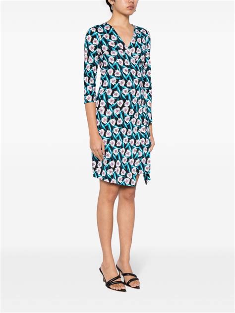 Dvf Diane Von Furstenberg Vestido Corto De Seda Con Estampado Floral