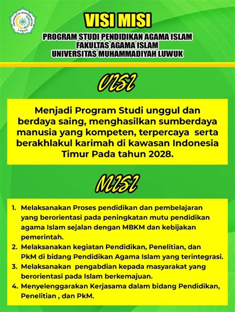 Visi Misi Prodi S Pendidikan Agama Islam Fai