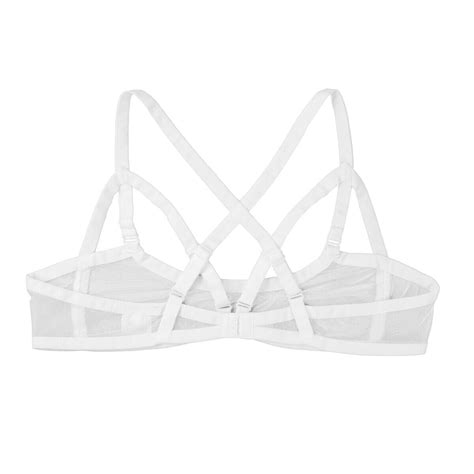 Women Sheer Push Up Bra Bustier Brassiere Crop Top Bralette Lingerie Nightwear Ebay