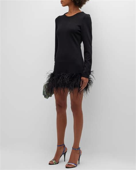 Bronx And Banco Farah Feather Trim Sequin Mini Dress Neiman Marcus