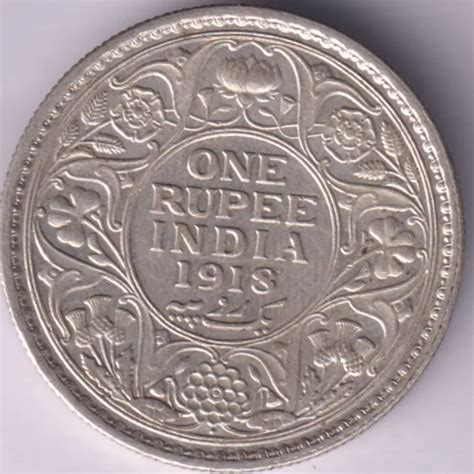 British India King George V One Rupee Silver Coin Top Grade