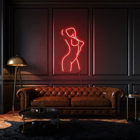 Naked Woman Body Neon Light Red 19 7 L X 38 5 H 50cm L X 98 8cm H Leuchtreklamen