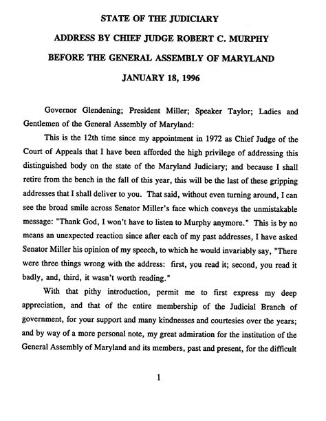 Maryland Court of Appeals - State of the Judiciary