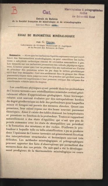 Essai De Manom Trie Min Ralogique Extrait Du Bulletin De La Soci T