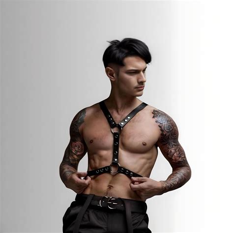 Burning Man Kink BDSM Men Harness Leather Sex Harness Etsy