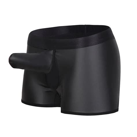 Pu Leather Penis Pouch Mesh Net Funny Gay Mens Underwear