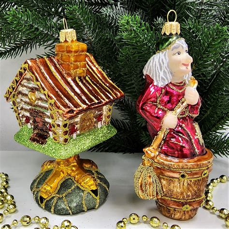 Купить набор ёлочных игрушек баба яга и избушка в магазине Elichristmas ...