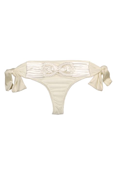 Luxury Champagnerfarbener Makramee Triangle Bikini Luxusbikinis De