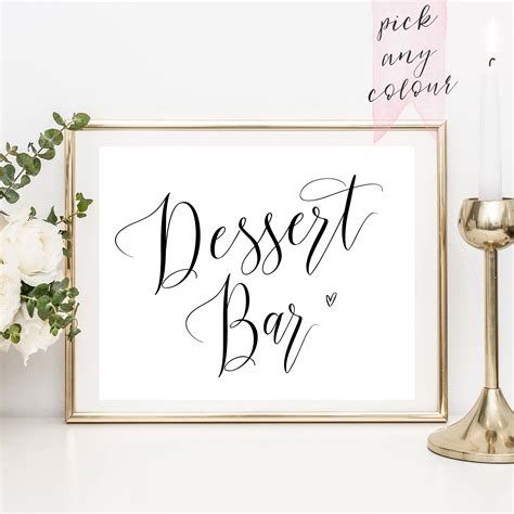 Dessert Bar Printable Dessert Bar Sign Favor Sign Wedding Etsy