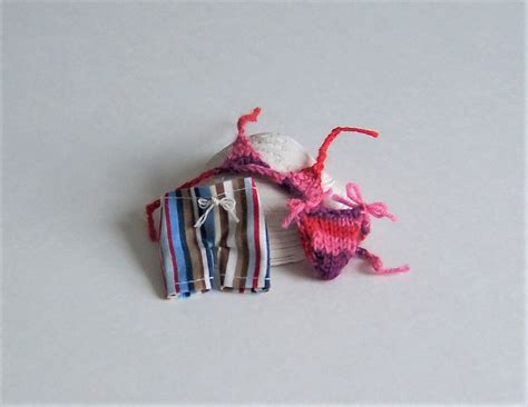 Miniature Bathing Suits A Bikini And Swim Trunks For A Etsy