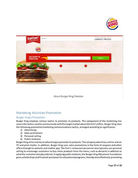 Burger King Project Presentation Report Pdf