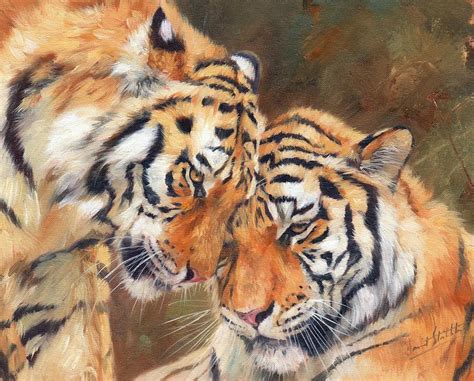 Tiger Love Painting by David Stribbling - Pixels