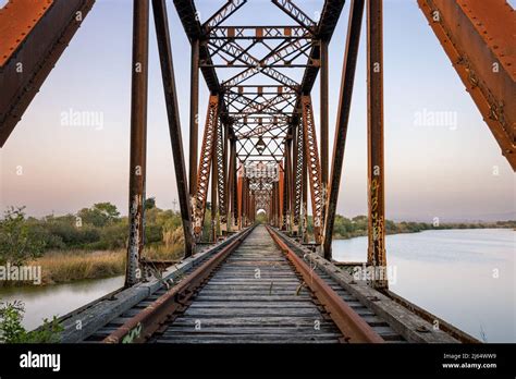 An Old Railroad Bridge Going Over The Salinas River Outside Of Marina