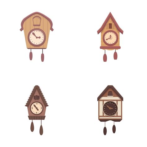 Premium Vector Set Of Cartoon Cuckoo Clocks Vector Illustration