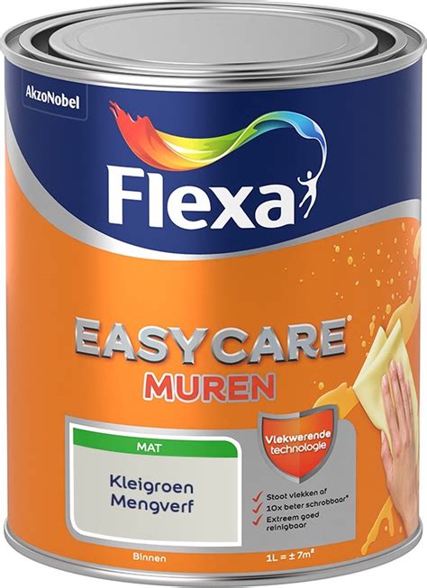 Flexa Easycare Muurverf Mat Mengkleur Kleigroen Liter Bol