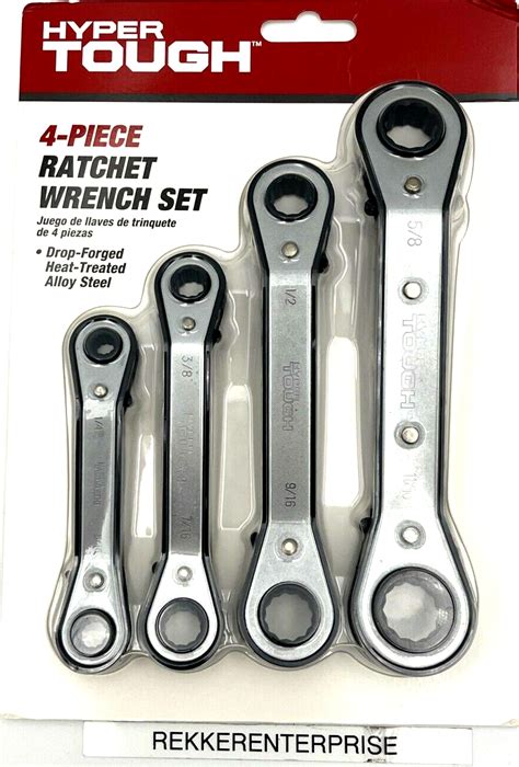 Hyper Tough Heavy Duty 4 Piece Ratchet Wrench Set Ebay