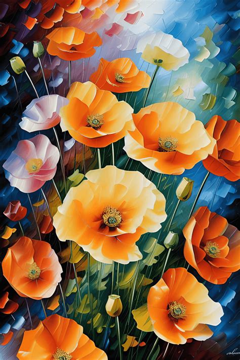 Intricate Icelandic Poppy Painting · Creative Fabrica